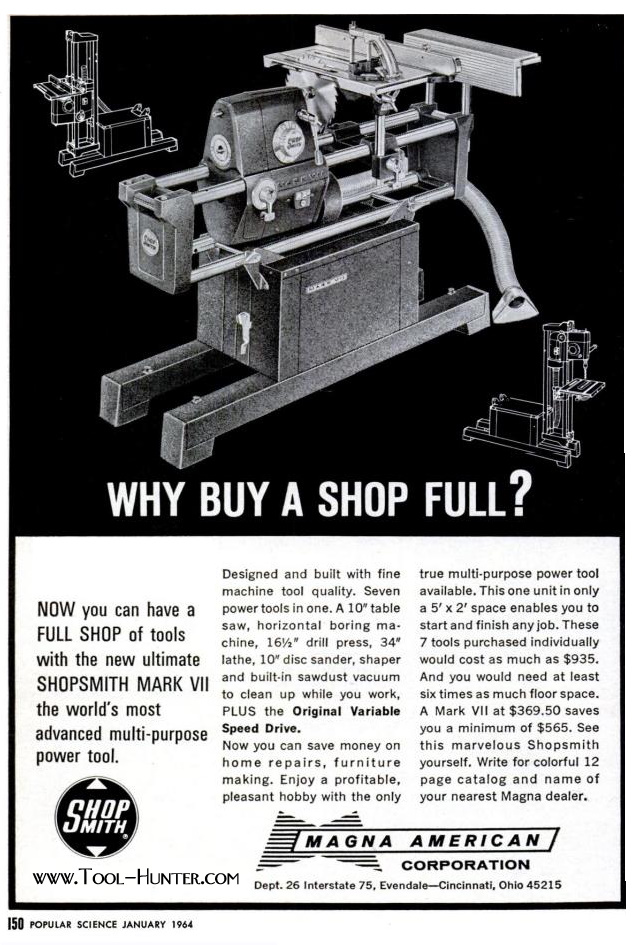 1964 Magna American Shopsmith Mark VII Ad